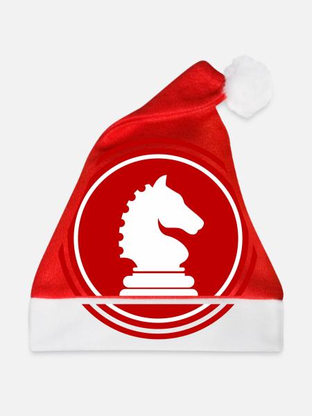 Pferd Schachfigur - Weihnachtsmütze - Rot
