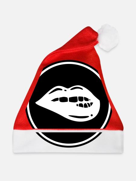 Lippen symbol - Weihnachtsmütze - Rot