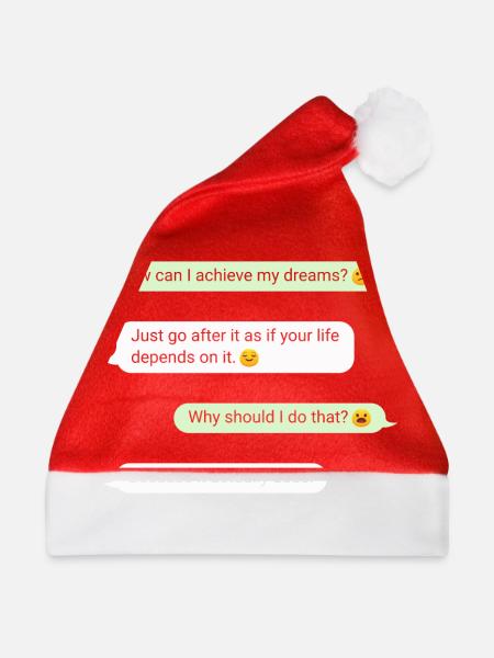 Wichtige Nachricht Erfülle deine Träume Motivation - Weihnachtsmütze - Rot - Vorne