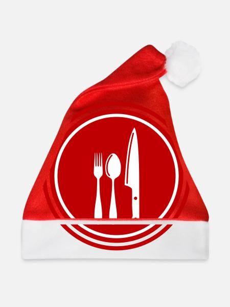 Gabel Besteck - Weihnachtsmütze - Rot