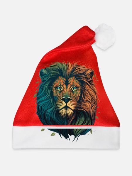 Löwe im Dschungel - Weihnachtsmütze - Rot