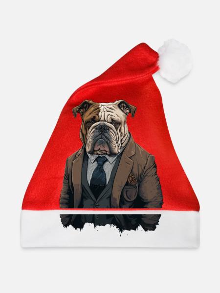 Tapfere Bulldogge - Weihnachtsmütze - Rot