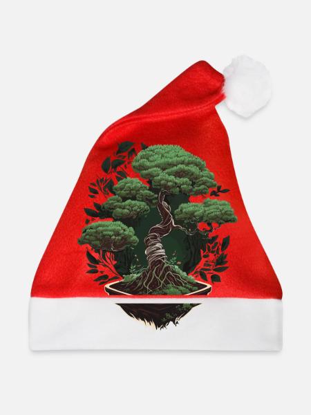 Topfbonsai - Weihnachtsmütze - Rot