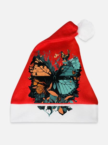 Riesiger Schmetterling - Weihnachtsmütze - Rot
