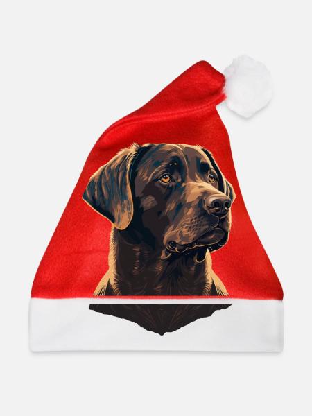 Tapferer Labrador Retriever - Weihnachtsmütze - Rot