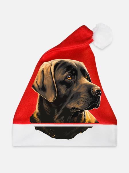 Formaler Labrador Retriever - Weihnachtsmütze - Rot