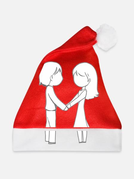 Liebespaar Symbol Liebe - Weihnachtsmütze - Rot - Vorne