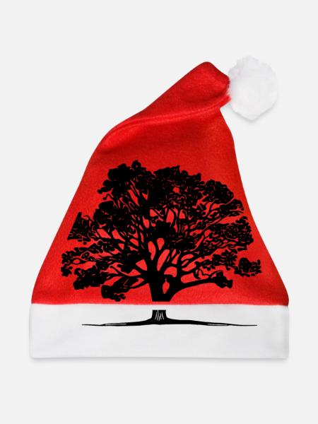 Schöner Baum auf dem Feld im Horizont - Weihnachtsmütze - Rot - Vorne