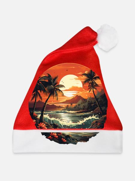 Tropisch - Weihnachtsmütze - Rot