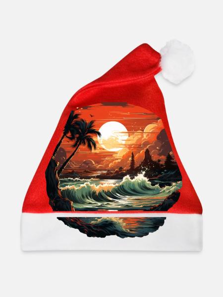 Tropisch - Weihnachtsmütze - Rot