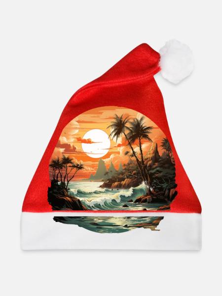 Tropisch - Weihnachtsmütze - Rot