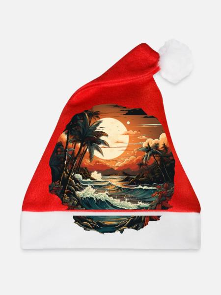 Tropisch - Weihnachtsmütze - Rot