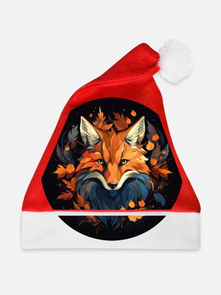 Fuchs im Herbstlaub - Weihnachtsmütze - Rot