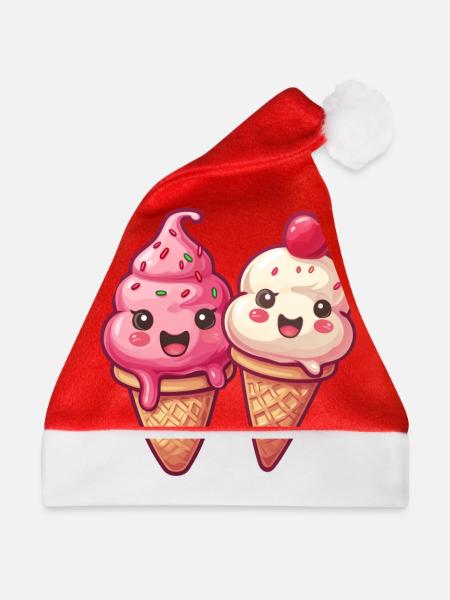 Lächelnde Eiskreation - Weihnachtsmütze - Rot
