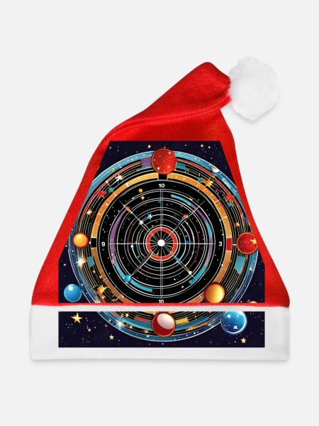Planetare Präzision - Galaxy Dartboard - Weihnachtsmütze - Rot