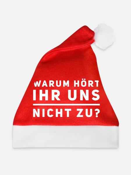 bitte zuhören - Weihnachtsmütze - Rot