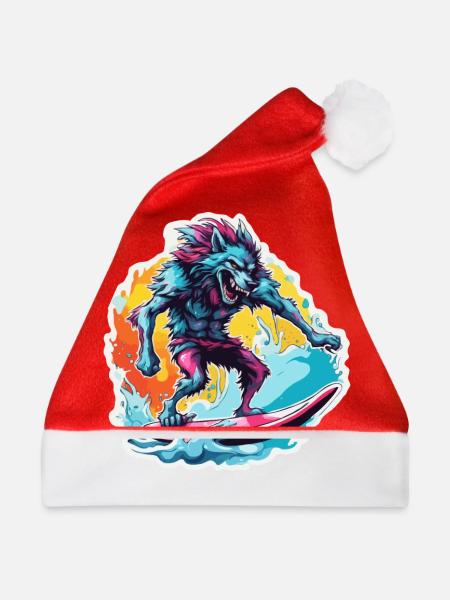 Werwolf / Vollmond / Wesen / Verwandlung / Fluch - Weihnachtsmütze - Rot - Vorne
