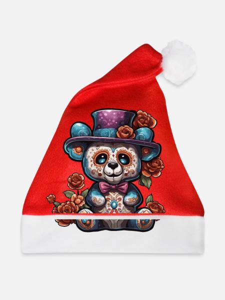 Teddybär / Kuscheltier / Stofftier / Geschenkidee - Weihnachtsmütze - Rot
