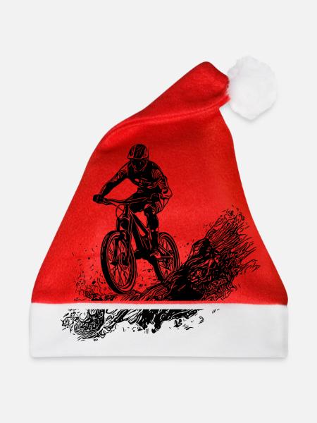 Radfahrer Schlamm Berg Abfahrt - Weihnachtsmütze - Rot