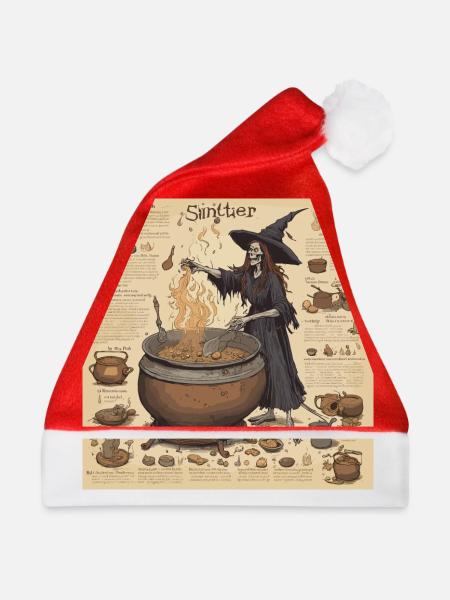 Hexenhandbuch / Zauberbuch / Halloween / Herbst - Weihnachtsmütze - Rot