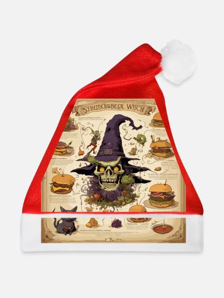 Hexenhandbuch / Zauberbuch / Halloween / Herbst - Weihnachtsmütze - Rot
