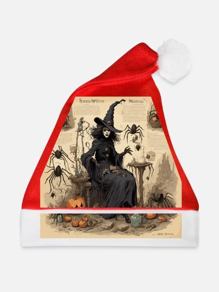 Hexenhandbuch / Zauberbuch / Halloween / Herbst - Weihnachtsmütze - Rot