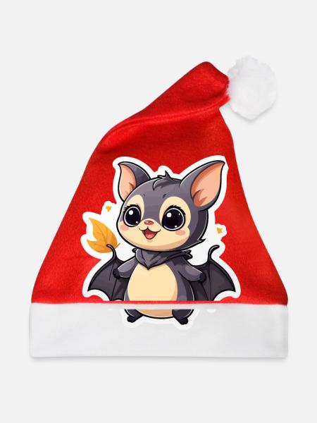Fledermaus Niedlich Illustration - Weihnachtsmütze - Rot