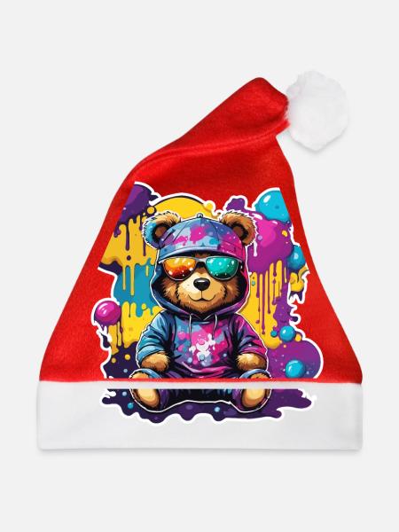 Teddybär / Kuscheltier / Stofftier / Geschenkidee - Weihnachtsmütze - Rot