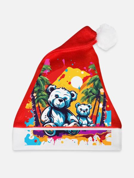 Teddybär / Kuscheltier / Stofftier / Geschenkidee - Weihnachtsmütze - Rot