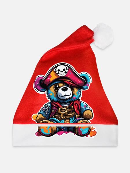 Teddybär / Kuscheltier / Stofftier / Geschenkidee - Weihnachtsmütze - Rot