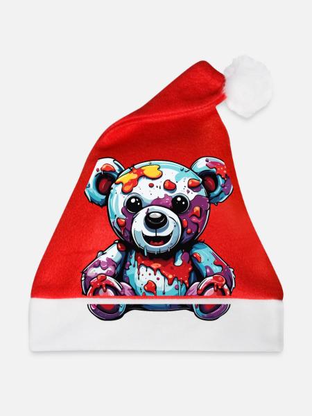 Teddybär / Kuscheltier / Stofftier / Geschenkidee - Weihnachtsmütze - Rot
