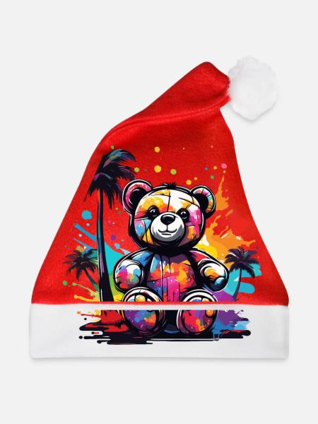 Teddybär / Kuscheltier / Stofftier / Geschenkidee - Weihnachtsmütze - Rot
