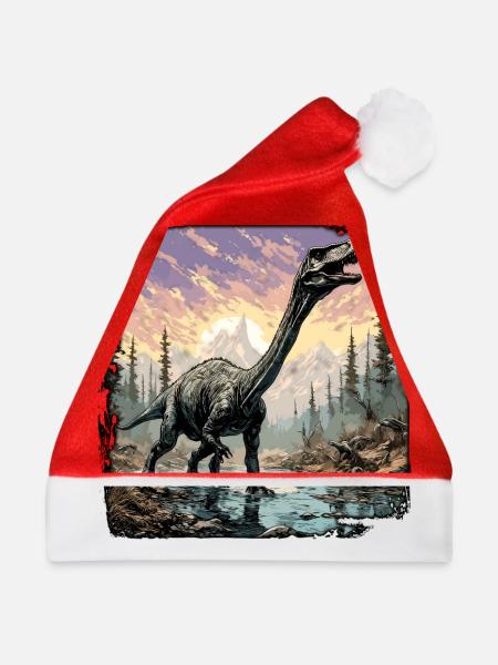 Dinosaurier / Tier / Urzeit / Reptil / Jungs - Weihnachtsmütze - Rot