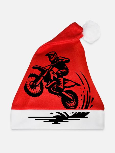 Motorsport Enduro Springende Maschine - Weihnachtsmütze - Rot - Vorne