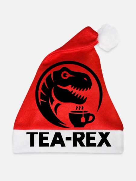 Tierischer Büro Humor Lustiges Tea-Rex Logo - Weihnachtsmütze - Rot - Vorne