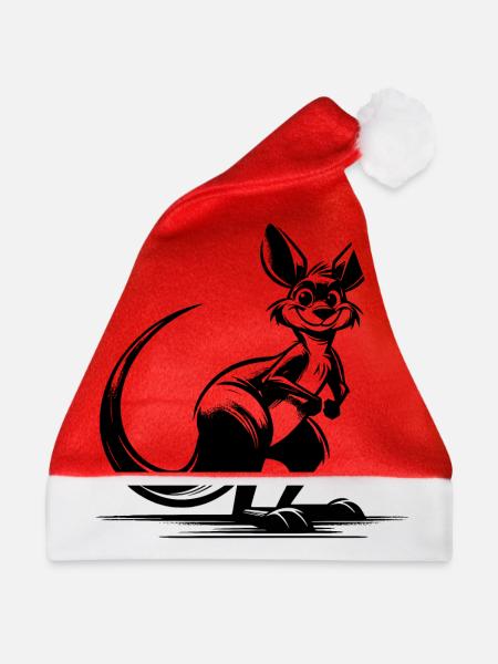 Australisches lächelndes Känguru - Weihnachtsmütze - Rot