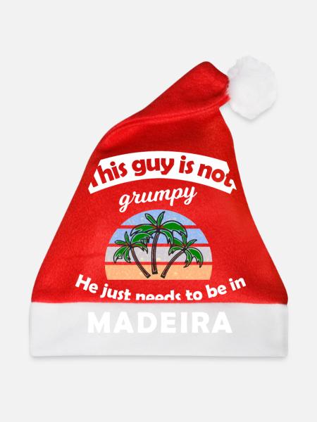 Urlaub in Madeira - Weihnachtsmütze - Rot - Vorne