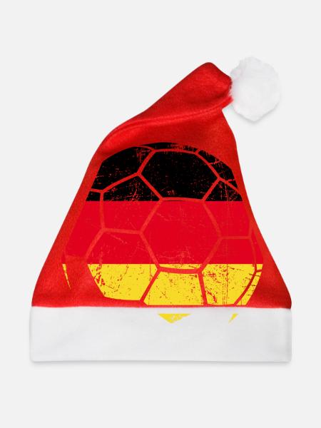 Germany Soccer Ball Fußball - Weihnachtsmütze - Rot - Vorne