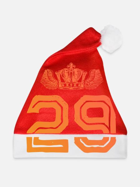 29 Zahl Krone - Weihnachtsmütze - Rot