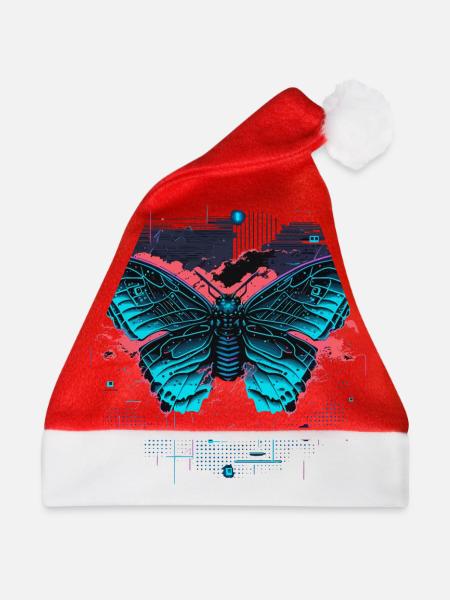 Schmetterling beleuchtete Flügel - Weihnachtsmütze - Rot