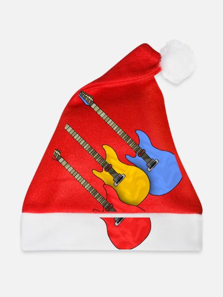 Gitarren - Weihnachtsmütze - Rot