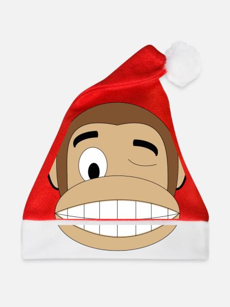 zwinker affe - Weihnachtsmütze - Rot - Vorne