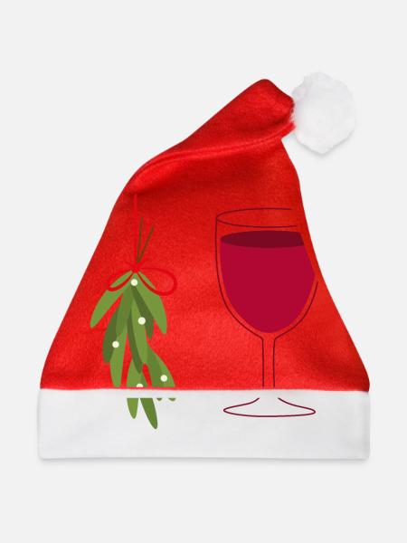 Mistel und Wein - Weihnachtsmütze - Rot