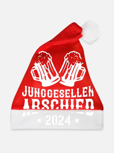 Junggesellen Abschied 2024 - Weihnachtsmütze - Rot