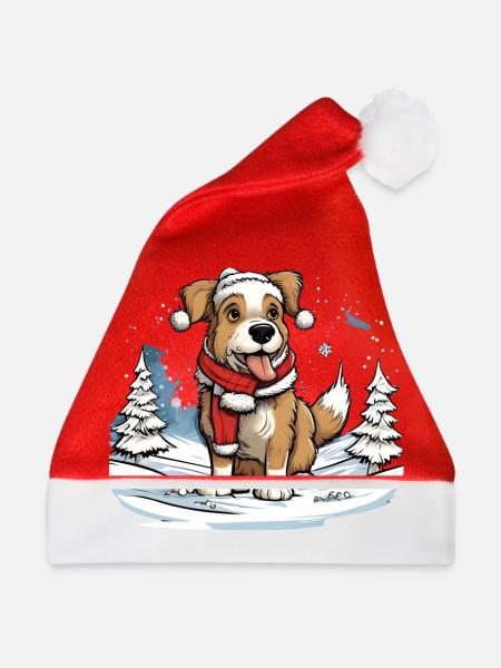 Festlicher Hund - Weihnachtsmütze - Rot