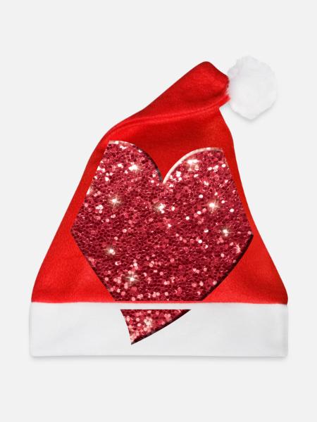 Herz, Valentinstag Geschenk für Frauen & Mädchen - Weihnachtsmütze - Rot