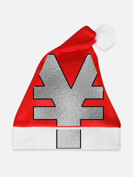 Yenzeichen Silber - Weihnachtsmütze - Rot