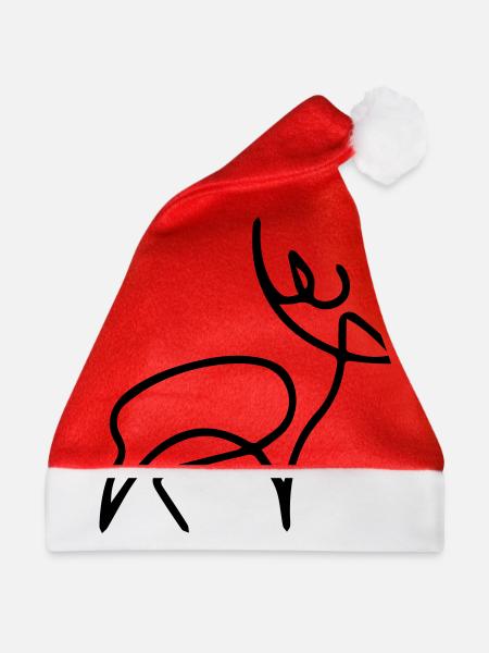 oneline Hirsch - Weihnachtsmütze - Rot