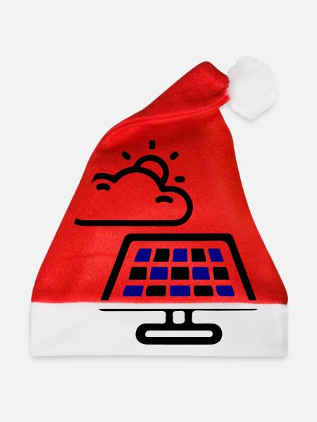 Solar Energie Panele - Weihnachtsmütze - Rot