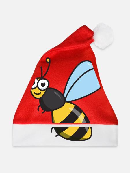 Biene Honigbiene - Weihnachtsmütze - Rot